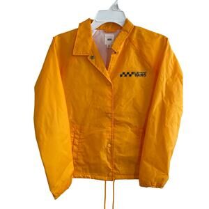 Vans Orange Nylon Snap Button Jacket xs
